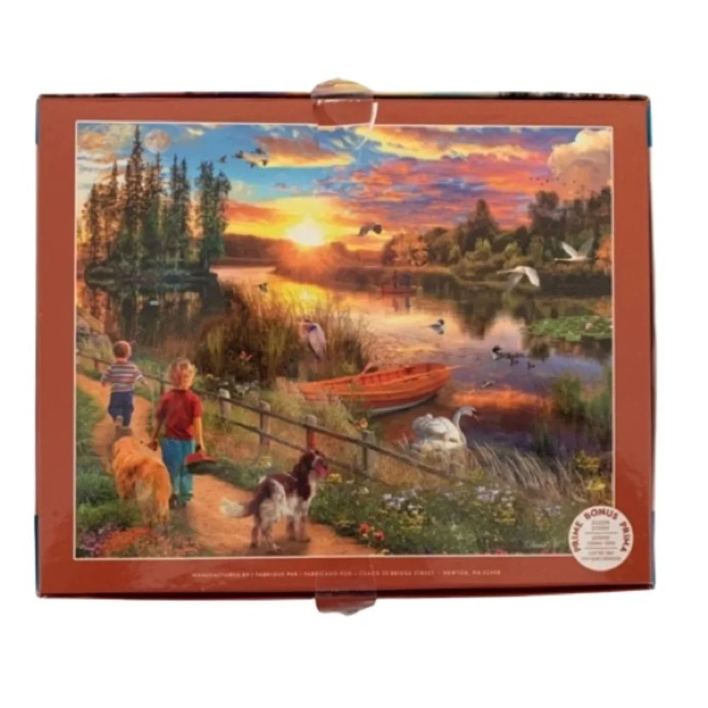 CEACO Jigsaw Puzzle River Sunset David Maclean 1000 Piece Oversized Pieces EUC